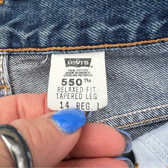 Vintage 90s Levi’s 550 relaxed fit tapered leg mom jeans Ladies 14 REG LONG - Picture 6 of 9